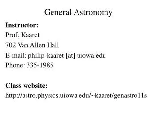 General Astronomy