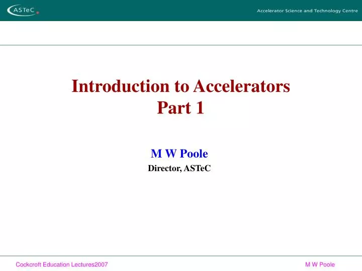 introduction to accelerators part 1