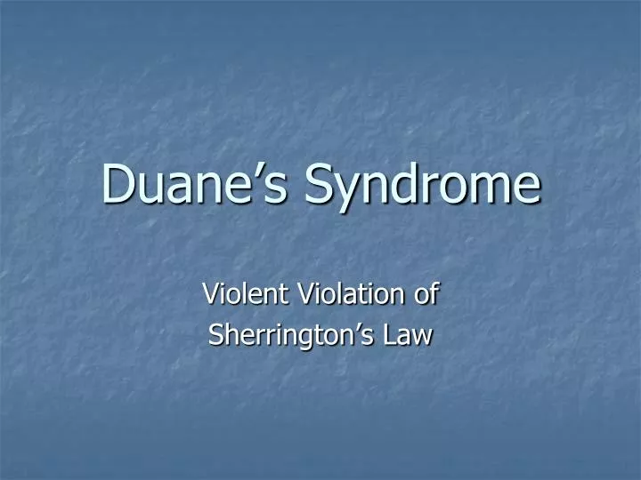 duane s syndrome