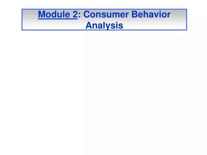 module 2 consumer behavior analysis