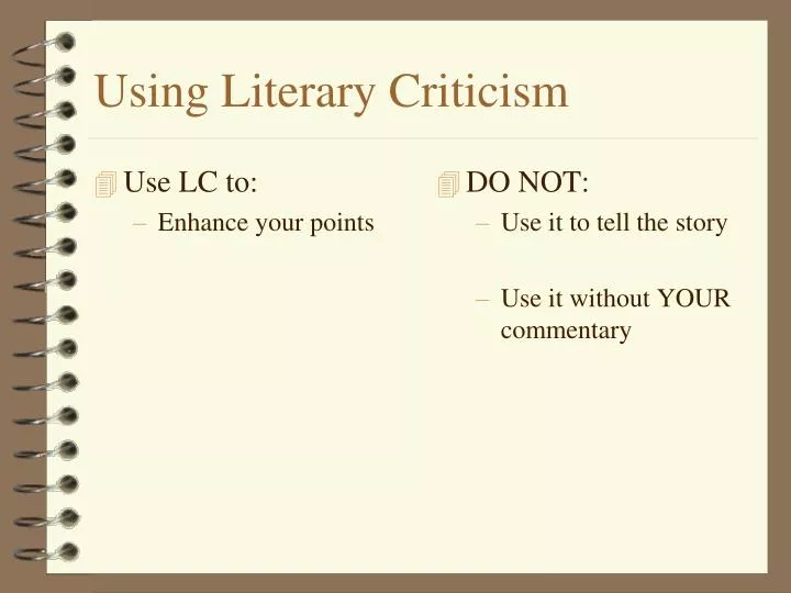 using literary criticism
