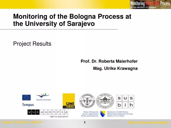 monitoring of the bologna process at the university of sarajevo