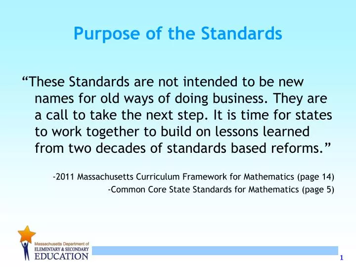 purpose of the standards