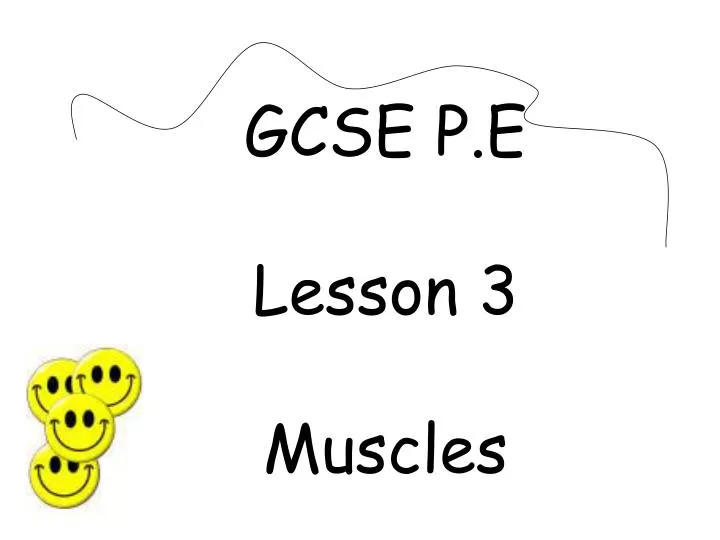 gcse p e lesson 3 muscles