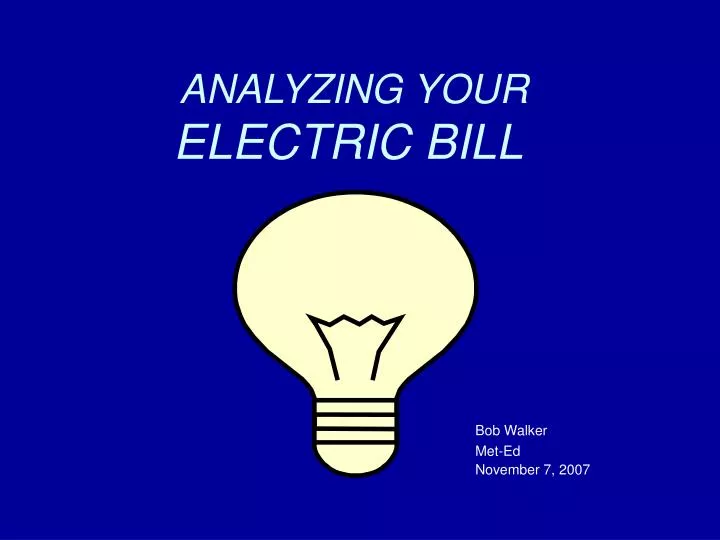 analyzing your electric bill