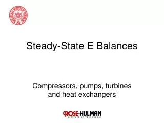 Steady-State E Balances