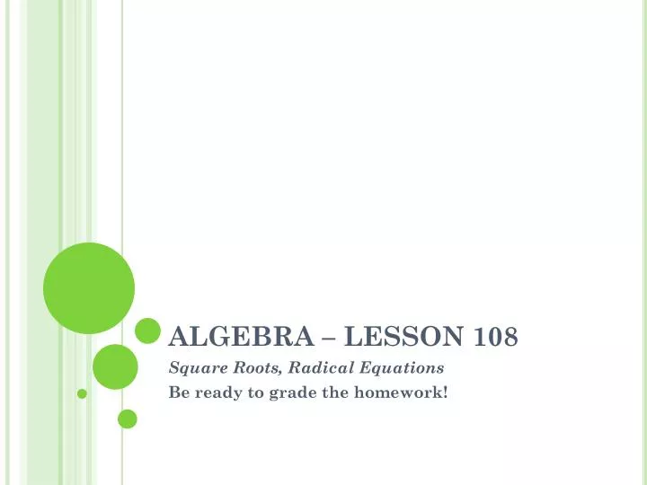 algebra lesson 108