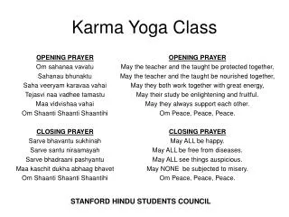 Karma Yoga Class