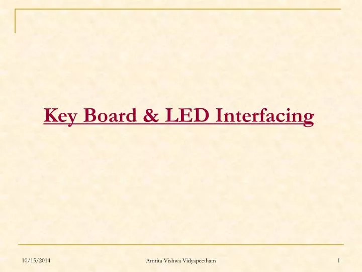 key board led interfacing