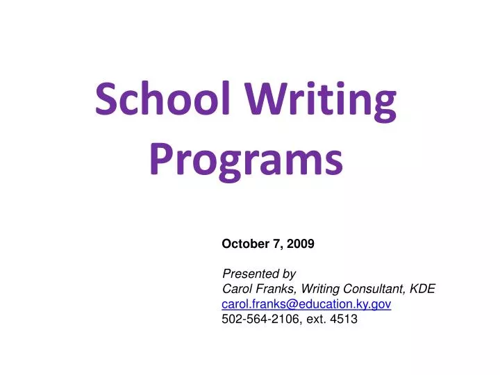 school writing programs