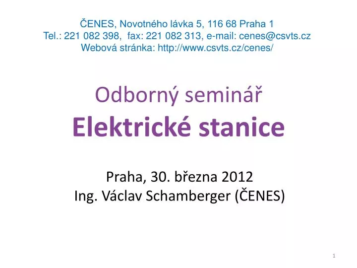 odborn semin elektrick stanice