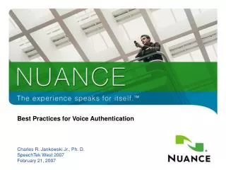 Best Practices for Voice Authentication