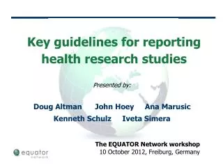 Key guidelines for reporting health research studies