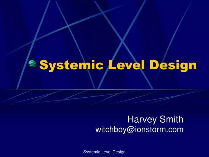 systemic level design