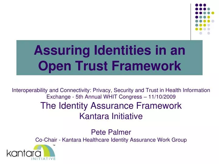 assuring identities in an open trust framework
