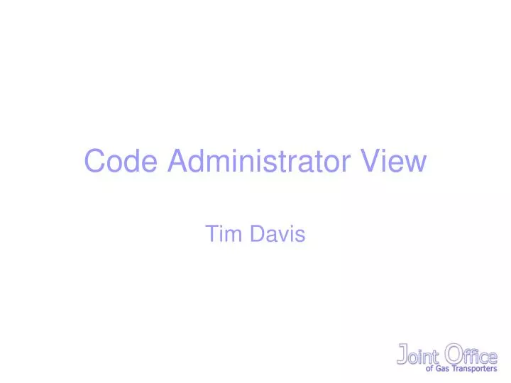 code administrator view