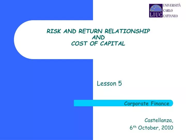 risk and return relationship and cost of capital