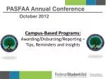 PASFAA Annual Conference October 2012 - slide 1