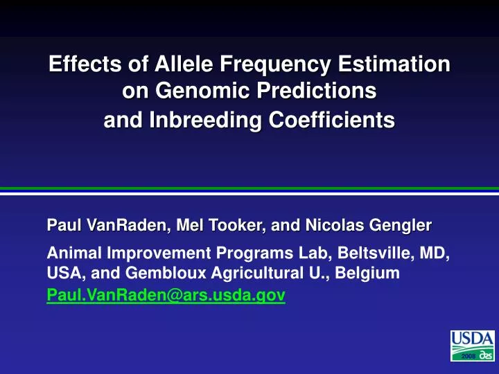 effects of allele frequency estimation on genomic predictions and inbreeding coefficients