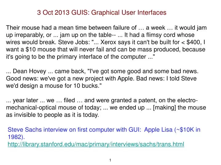 3 oct 2013 guis graphical user interfaces