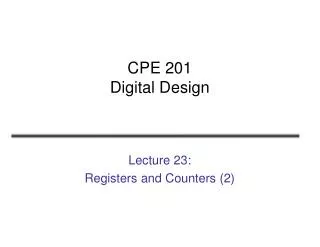 CPE 201 Digital Design