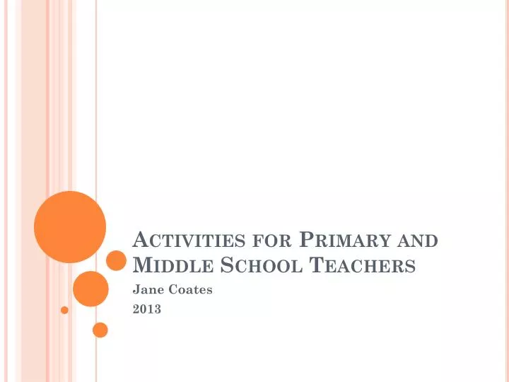 activities for primary and middle school teachers