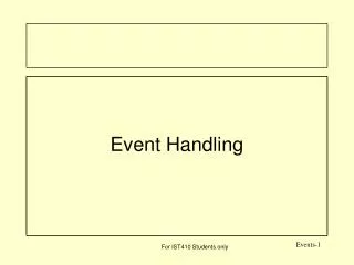 Event Handling