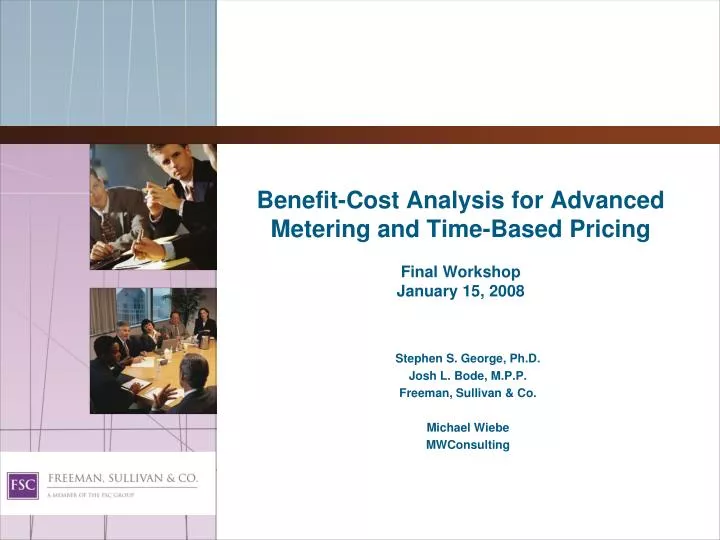 benefit cost analysis for advanced metering and time based pricing final workshop january 15 2008