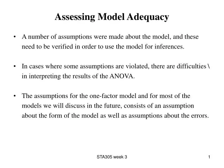 assessing model adequacy