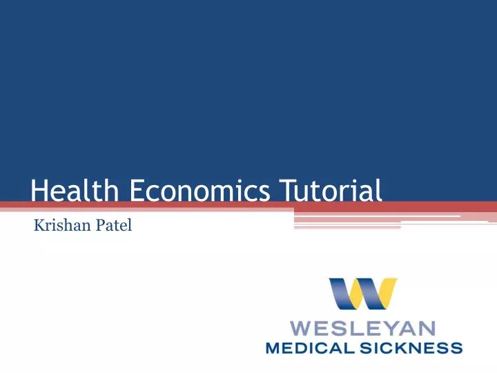 health economics tutorial