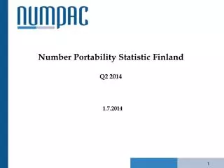 Number Portability Statistic Finland Q2 2014