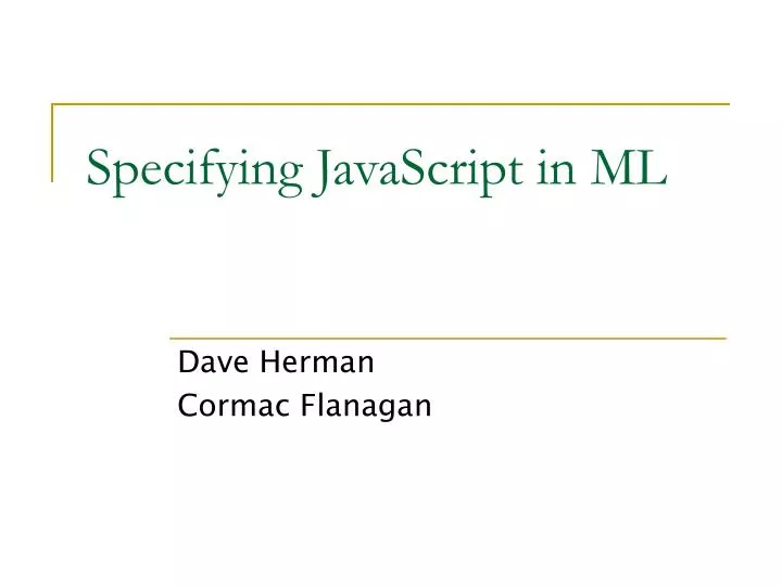 specifying javascript in ml