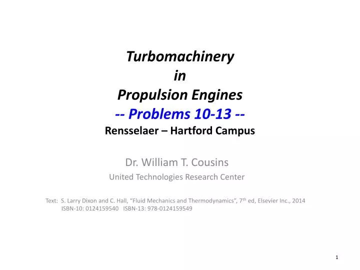 turbomachinery in propulsion engines problems 10 13 rensselaer hartford campus