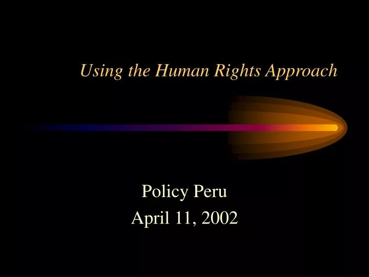 using the human rights approach