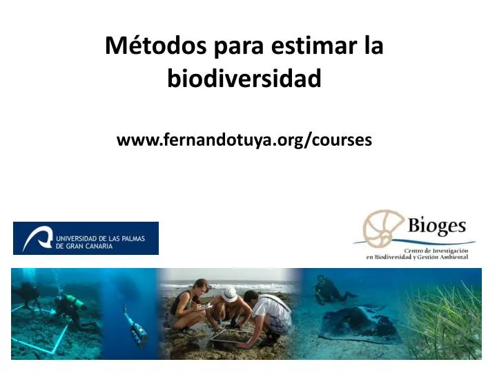 m todos para estimar la biodiversidad www fernandotuya org courses
