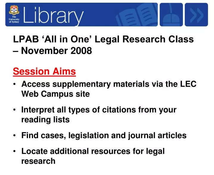 lpab all in one legal research class november 2008