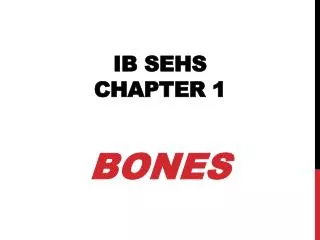 IB SEHS Chapter 1
