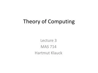 Theory of Computing