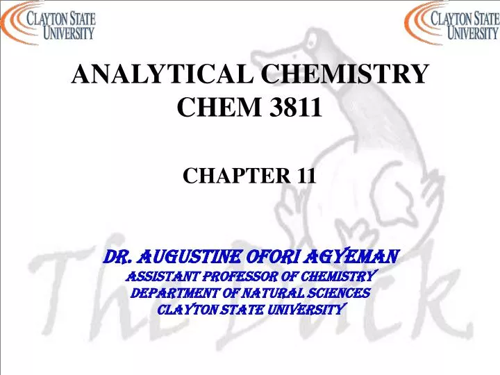analytical chemistry chem 3811 chapter 11