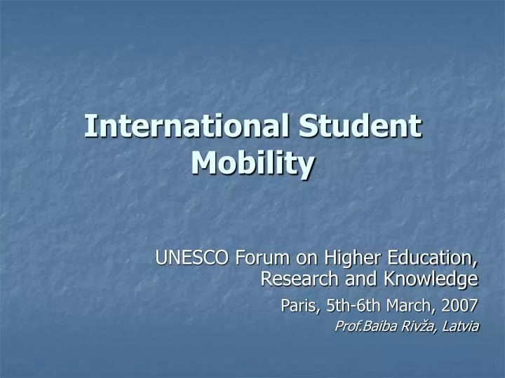 international student mobility