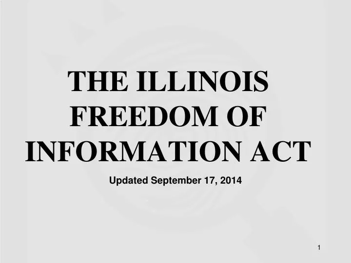 the illinois freedom of information act