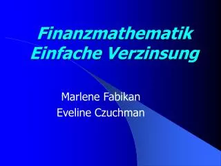 finanzmathematik einfache verzinsung