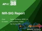 NIR-SIG Report - slide 1