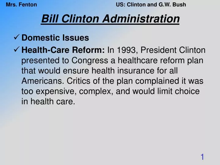bill clinton administration