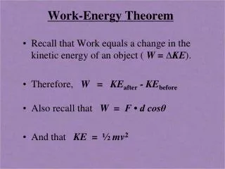 Work-Energy Theorem