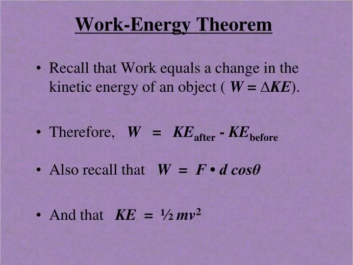work energy theorem