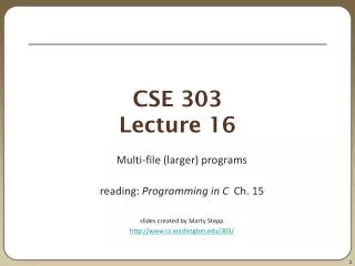 CSE 303 Lecture 16
