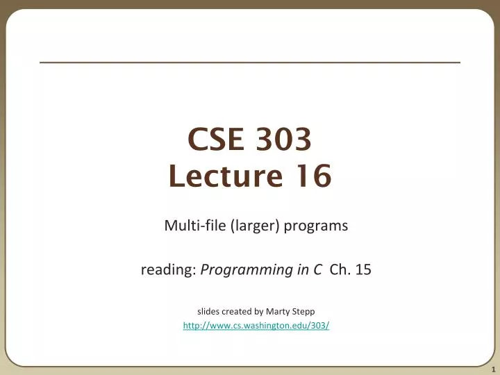 cse 303 lecture 16