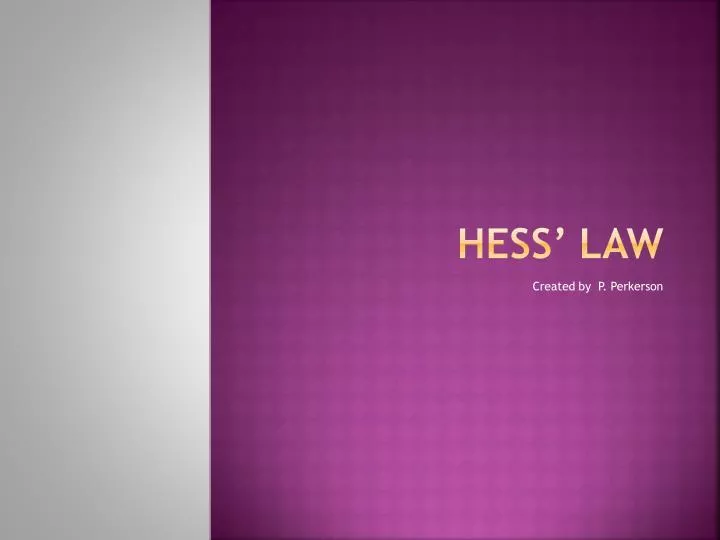 hess law