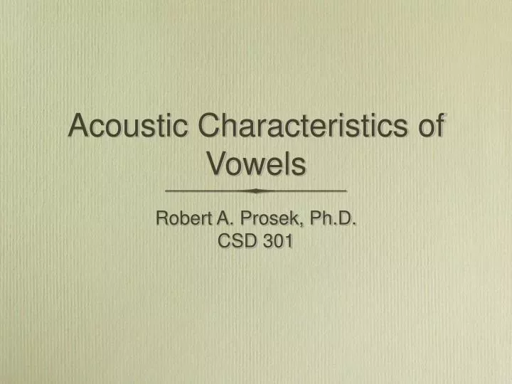 acoustic characteristics of vowels